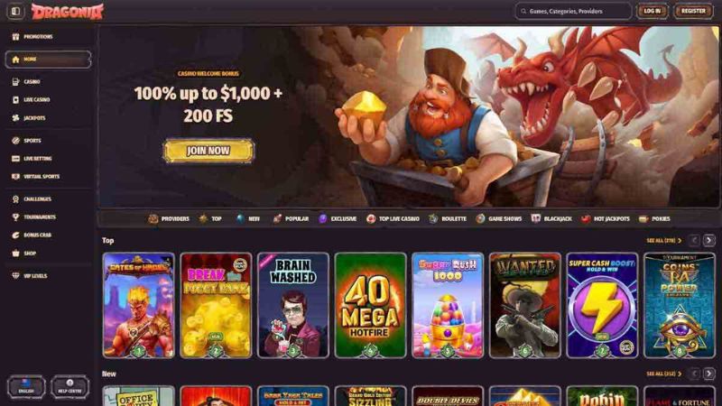 Dragonia Casino NZ bonus and game selection
